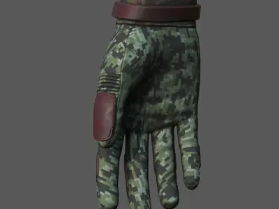 Gloves military human fantasy scifi cloth protection camouflage  Low-poly 3D model