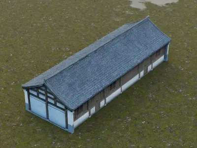 Traditional Chinese Rural House Low-poly 3D model