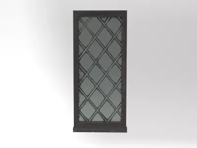 Medieval Window Single Lead Diamond Glass 3D Model Tudor Low-poly 3D model