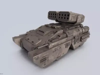 Advance Missile Tank Vehicle Low-poly 3D model