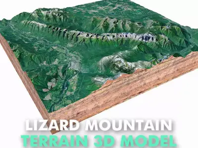 Lizard Mountain Range Canada 3D model