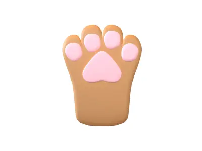 Cat Paw Glove v1 003 Low-poly 3D model