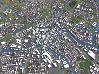Sneek - 3D City Model Low-poly 3D model