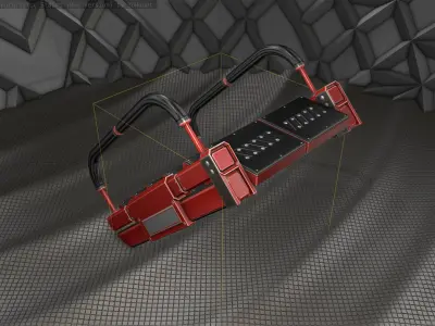 Sci-Fi Stairs - 6 - Red Version Low-poly 3D model