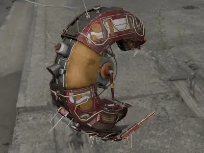 Sci-Fi Animated Shrimp Low-poly 3D model