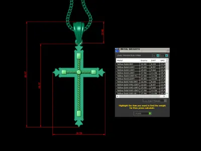 Cross Light Gold 4CP084 3DM STL 3D model