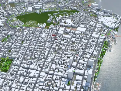 Guayaquil Ecuador 40km Low-poly 3D model