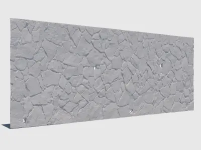 Colorful Stone Wall 3D model