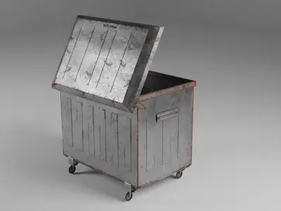 rusty dumpster Low-poly 3D model