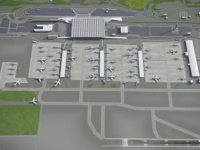 London - Stansted Airport - STN Low-poly 3D model