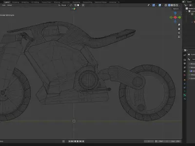 Futuristic Concept Motorcycle Low-poly 3D model