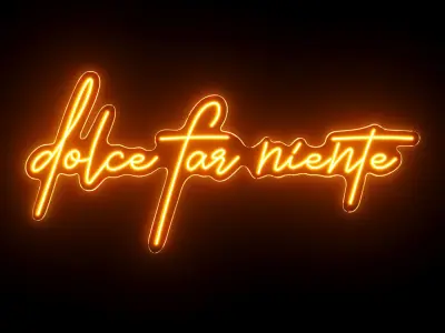 Dolce Far Niente Neon Sign 3D model purchase