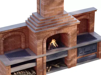 Brick Barbecue num 887 Low-poly 3D model