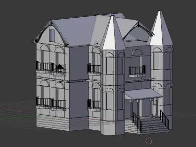 House castle Low-poly 3D model