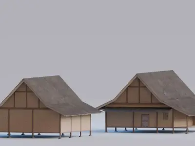 Traditional Houses - Rumah Baduy Low-poly 3D model