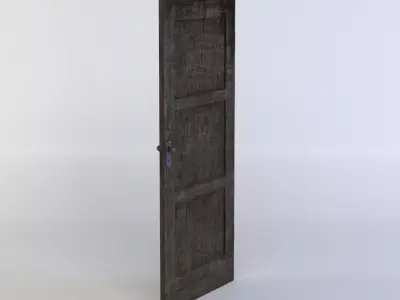 Door with two doors Low-poly 3D model