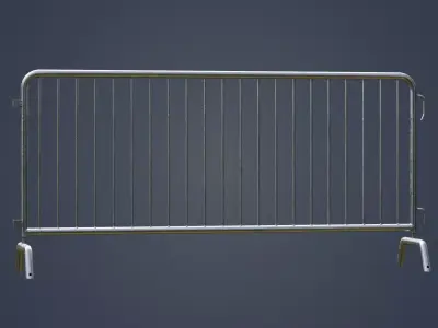 Steel Barrier PBR Game-Ready Low-poly 3D model
