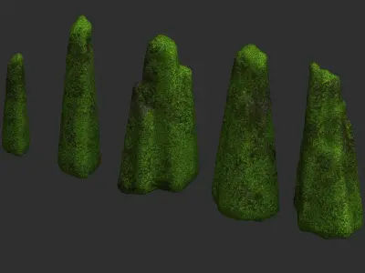 Rock Spires - Moss 2 Low-poly 3D model
