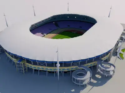Stade Olympique de Rades - Tunisia  Low-poly 3D model