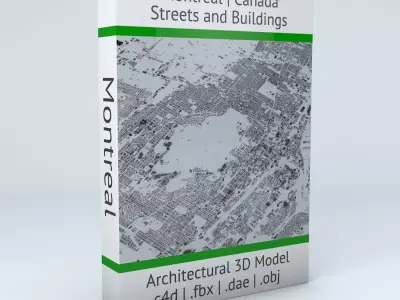 Montreal Streets and Buildings 3D model