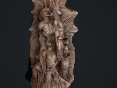 HOrror Mutated people Animated Low-poly 3D model