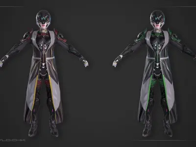 Faya - CyberGirl Low-poly 3D model