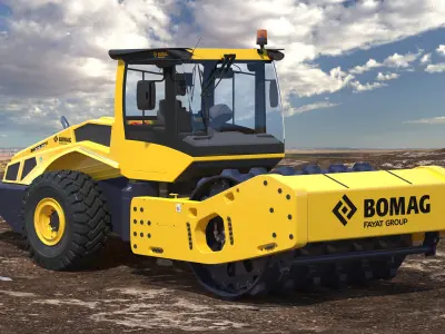 BOMAG BW226 PDH5 Single Drum Compactor New Rigged 3D model