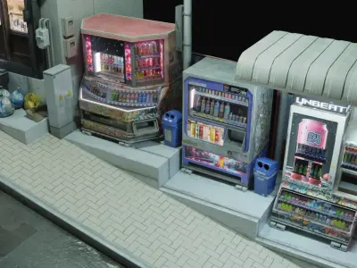 Slope Street Vending Machines Low-poly 3D model