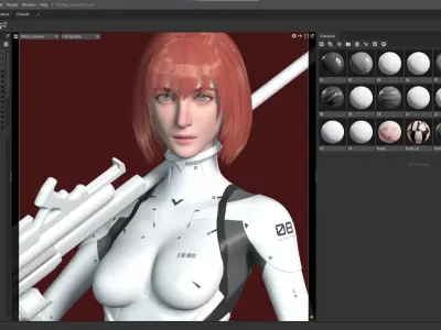 Warrior Girl      Marmoset Toolbag Scene 3D model