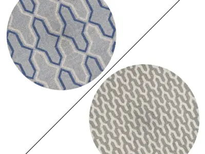 Round Rug Set 82 3D model