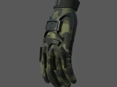 Gloves Scifi military combat 3d model low poly model  Low-poly 3D model