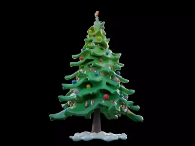 Christmas tree stylized low-poly free  Free low-poly 3D model