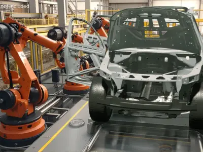  SUV Car Frame Structure with Chassis Rigged 