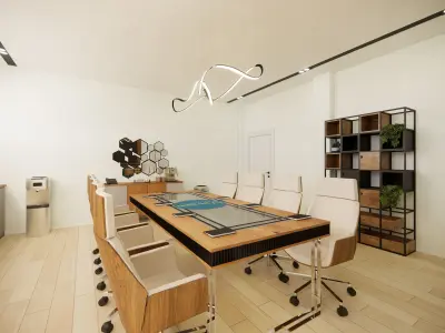 Meeting room furniture Low-poly 3D model Low-poly 3D model