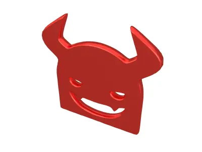 Angry Face with Horns Symbol V1 007 Low-poly 3D model