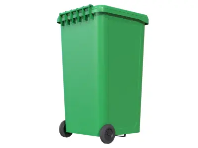 Wheeled Trash Can Low-poly 3D model