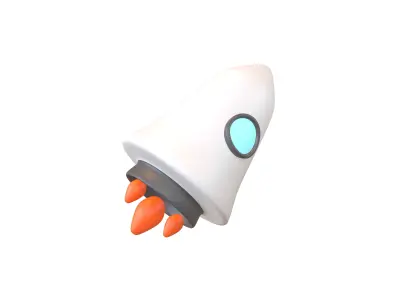 Rocket Icon v2 003 Low-poly 3D model