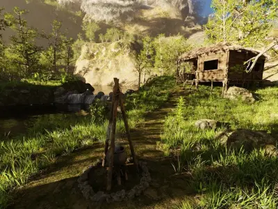 Forest Hut Scene 3D model