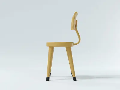 Wooden chair for kids 3D model