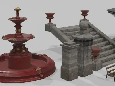 Victorian Park Asset  Low-poly 3D model