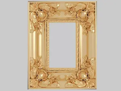 Classic frame of luxurious gold interior inlaid gold leaf CNC Texture get