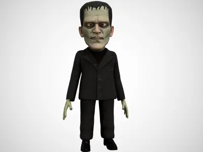 Cartoon Frankenstein rigged animated low poly Low-poly 3D model