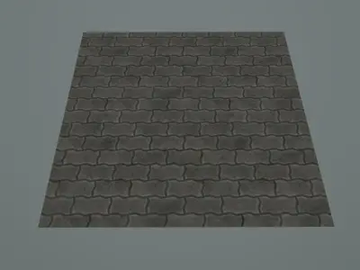 paving stone ground Free low-poly 3D model
