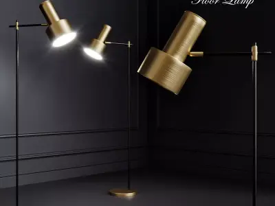 Margarita Brass Floor Lamp 3D model