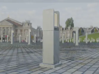 Street Light 8 Bollard 500mm Galvanized Version 1 Low-poly 3D model