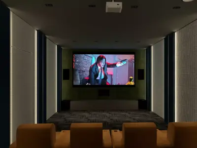 Home Theater 01 Low-poly 3D model