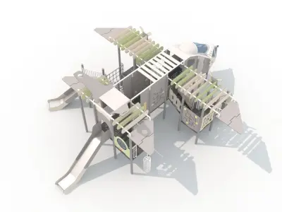 Large childrens playground  airplane 3D model 3D model