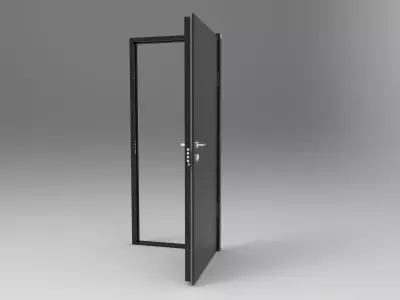 Metal door 3D model 2