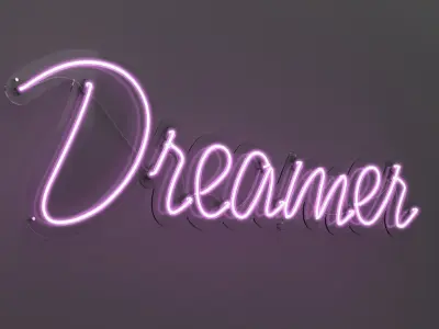 Dreamer - Neon Sign 3D model