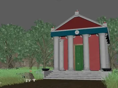 Free Roman temple  Free low-poly 3D model